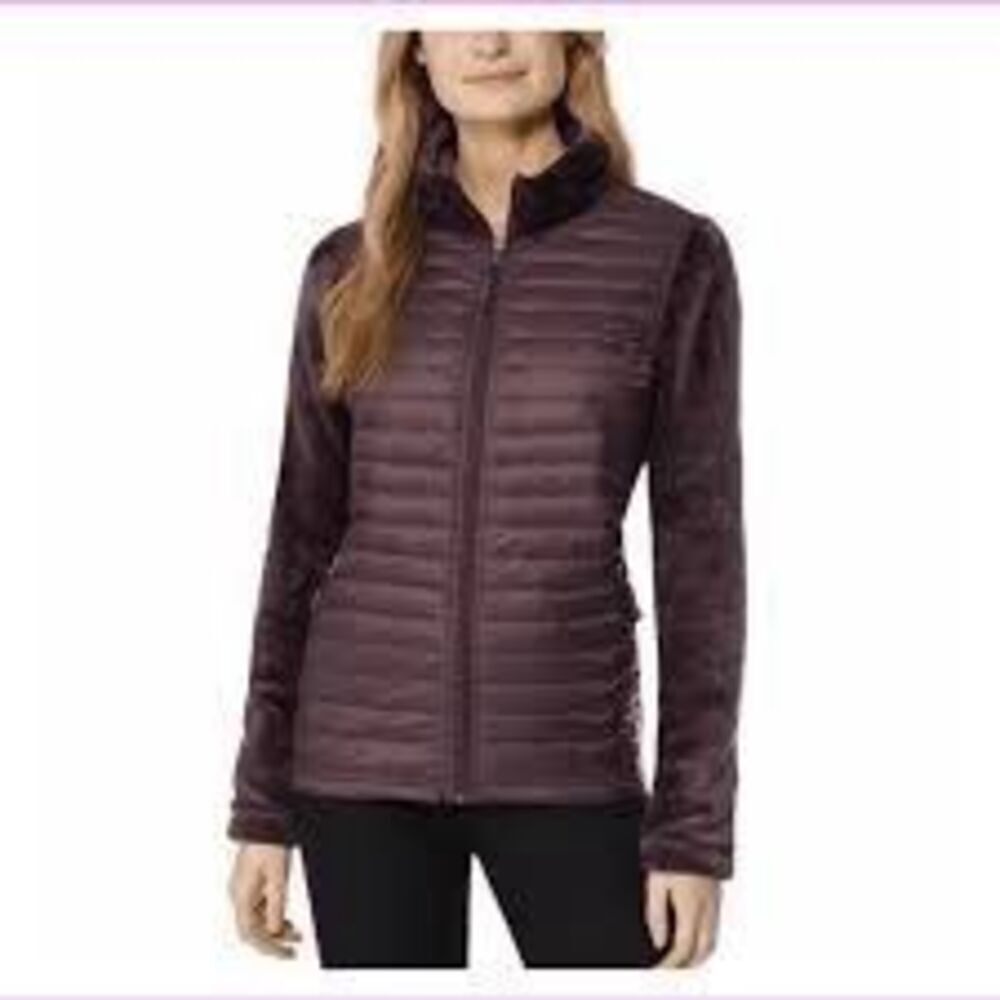 32 Degrees Nylon Puffer Full Zip Jacket Sz L  Eggplant